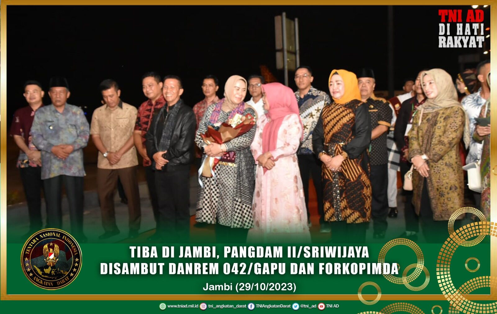 Tiba di Jambi, Pangdam II/Sriwijaya Disambut Danrem 042/Gapu dan Forkopimda