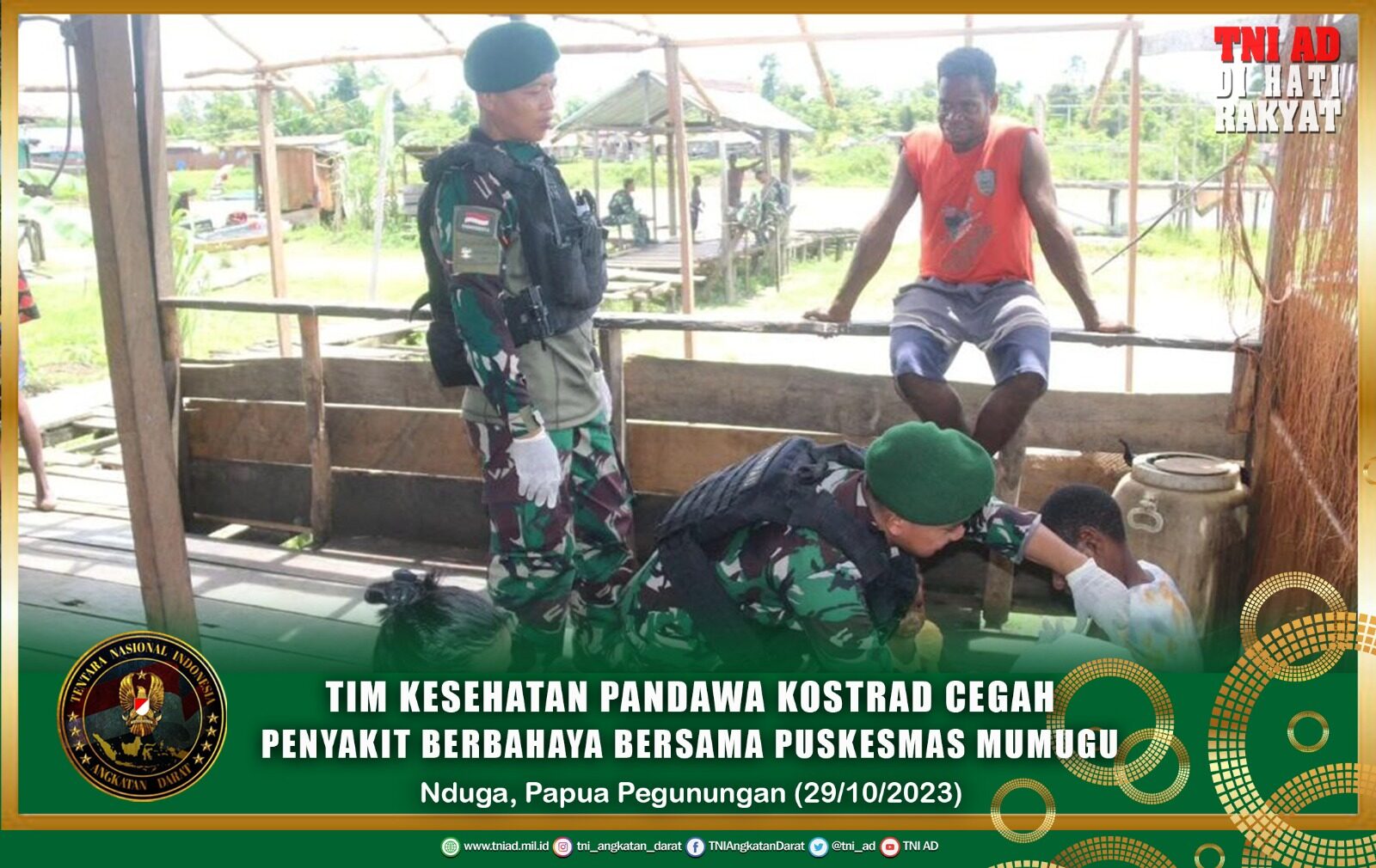 Tim Kesehatan Pandawa Kostrad Cegah Penyakit Berbahaya Bersama Puskesmas Mumugu