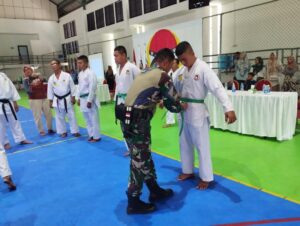 Prajurit Yonif 147/KGJ, Ikuti Uji Kenaikan Tingkat Karate