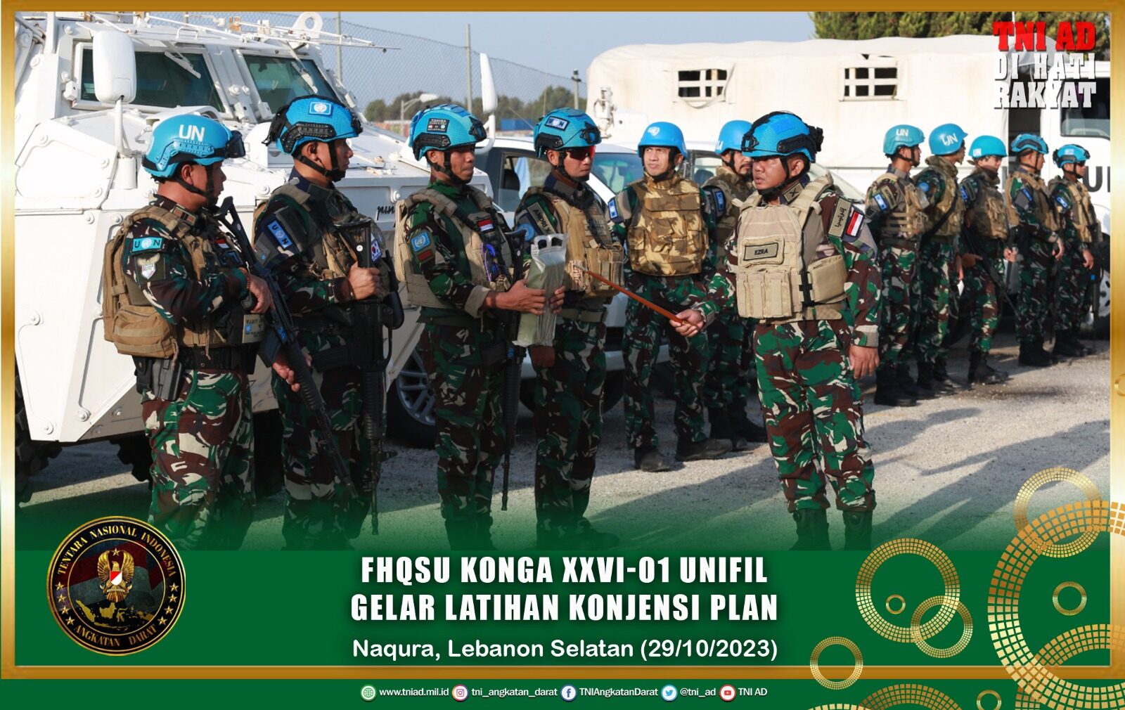 FHQSU Konga XXVI-01 UNIFIL Gelar Latihan Kontijensi Plan