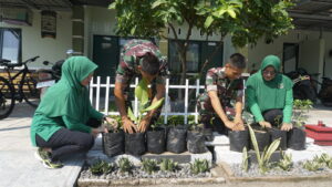 Peduli Kesehatan Keluarga, Prajurit Yonarmed 12 Kostrad Laksanakan Penanaman Toga di Lingkungan Asrama