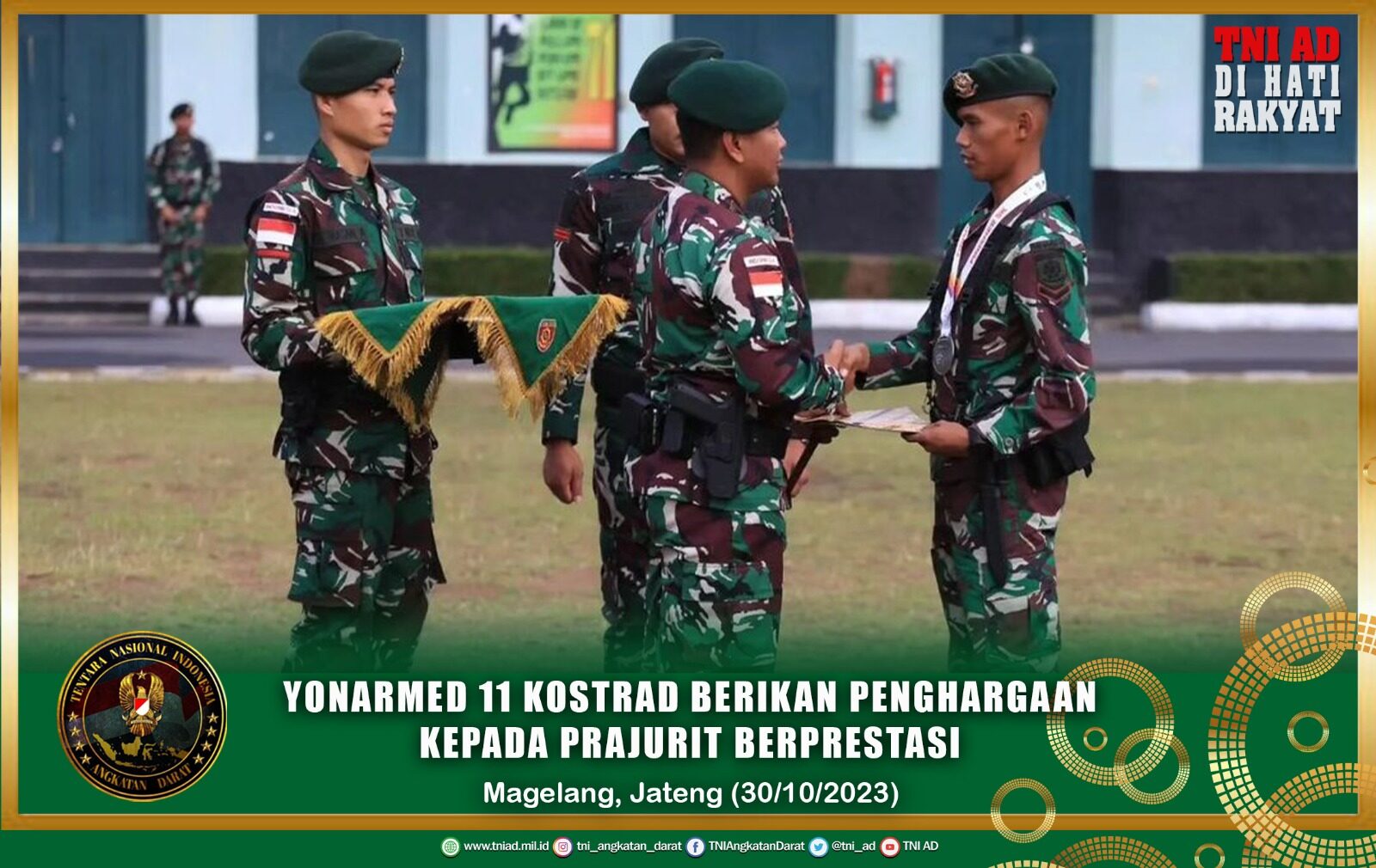 Yonarmed 11 Kostrad Berikan Penghargaan Kepada Prajurit Berprestasi