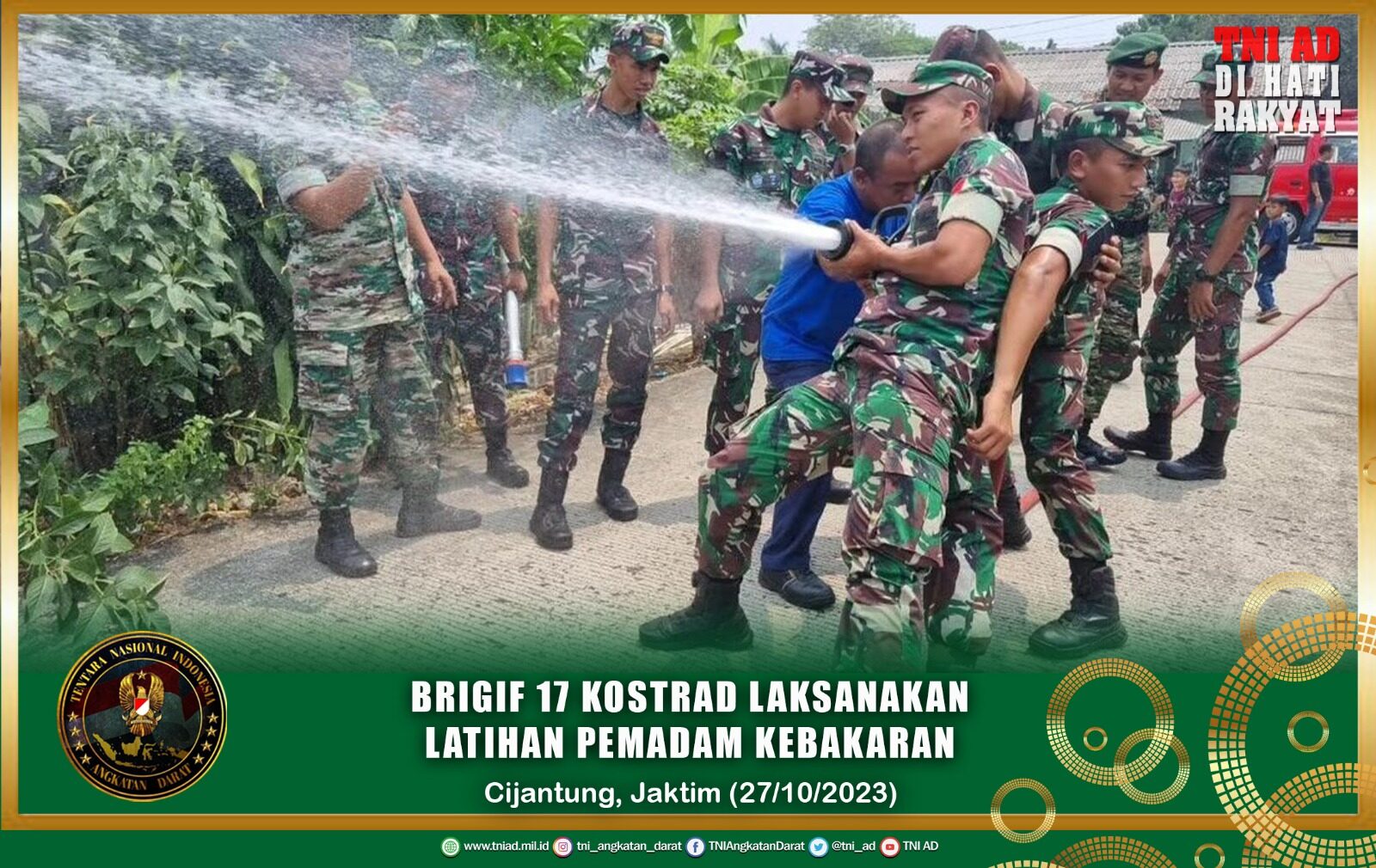 Brigif 17 Kostrad Laksanakan Latihan Pemadam Kebakaran