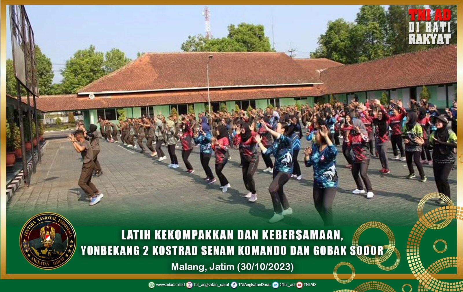 Latih Kekompakkan dan Kebersamaan, Yonbekang 2 Kostrad Senam Komando dan Gobak Sodor