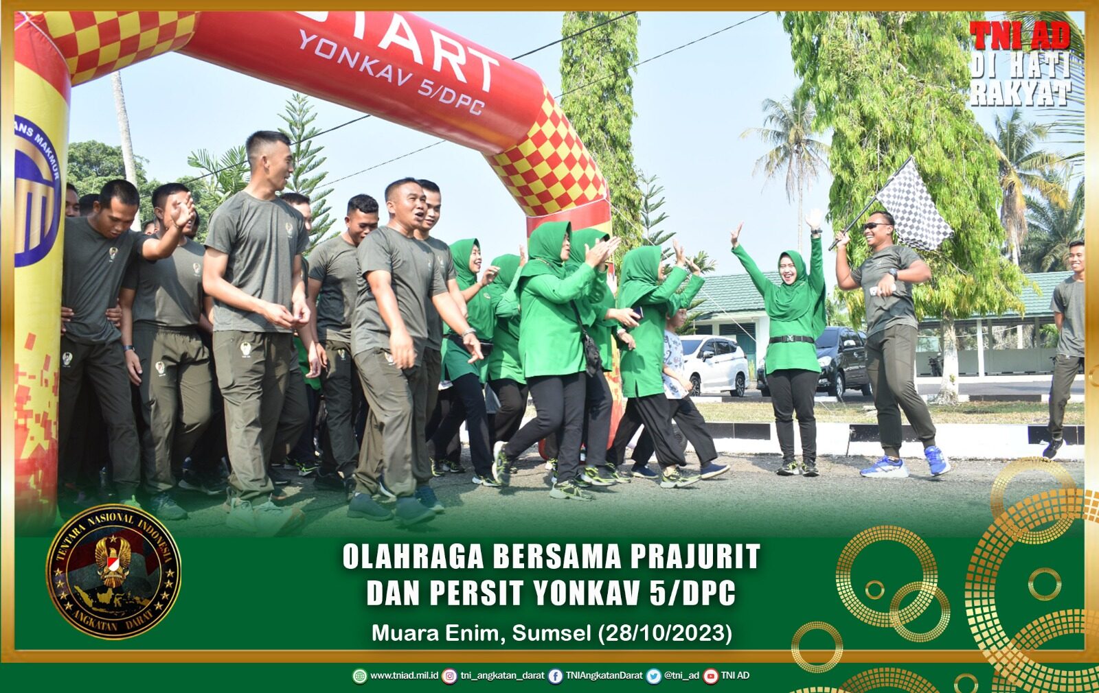 Olahraga Bersama Prajurit dan Persit Yonkav 5/DPC