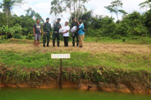 Satgas Yonif 111/KB Mendapat Bantuan Bibit Ikan Dari Pemerintah Daerah Kabupaten Boven Digoel Papua Selatan