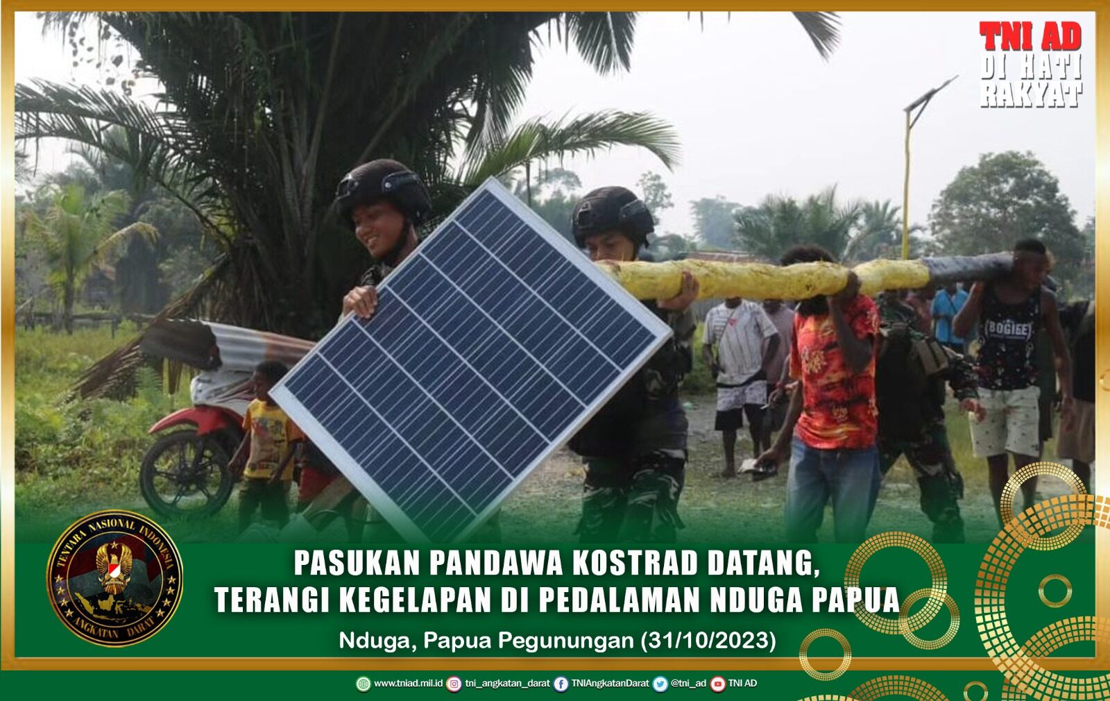 Pasukan Pandawa Kostrad Datang, Terangi Kegelapan di Pedalaman Nduga Papua