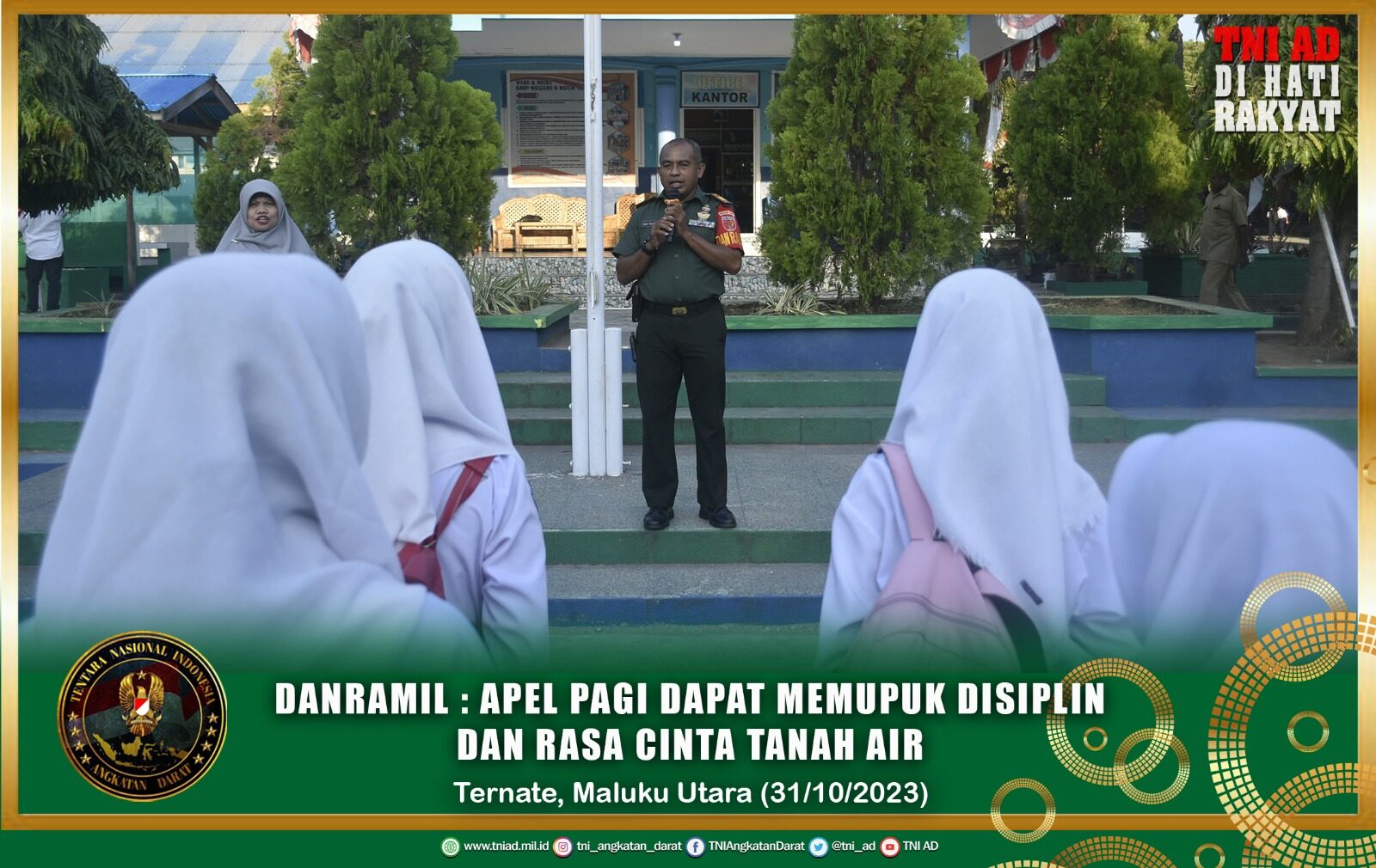 Danramil : Apel Pagi Dapat Memupuk Disiplin dan Rasa Cinta Tanah Air