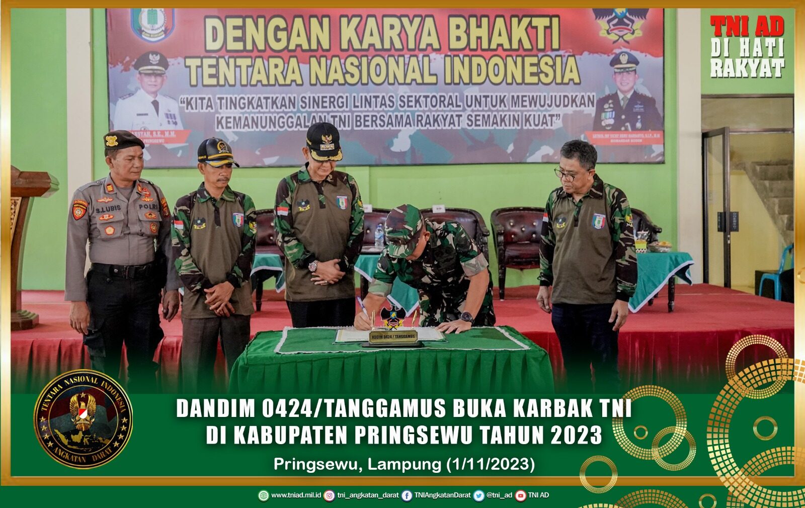 Dandim 0424/Tanggamus Buka Karbak TNI di Kabupaten Pringsewu Tahun 2023