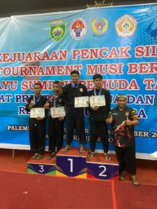 Prajurit Denzipur 14/GB Peroleh 2 Medali Dikejuaraan Pencak Silat Musi Bergelora Regional Sumatera TA 2023