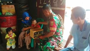 Kunjungi Anak Stunting, Prajurit Kodim 0410/KBL Beri Pesan Inspiratif Bagi Orang Tua