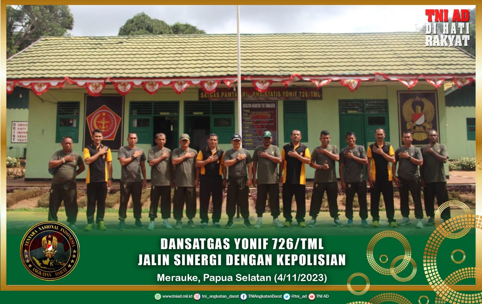 Dansatgas Yonif 726/TML Jalin Sinergi Dengan Kepolisian