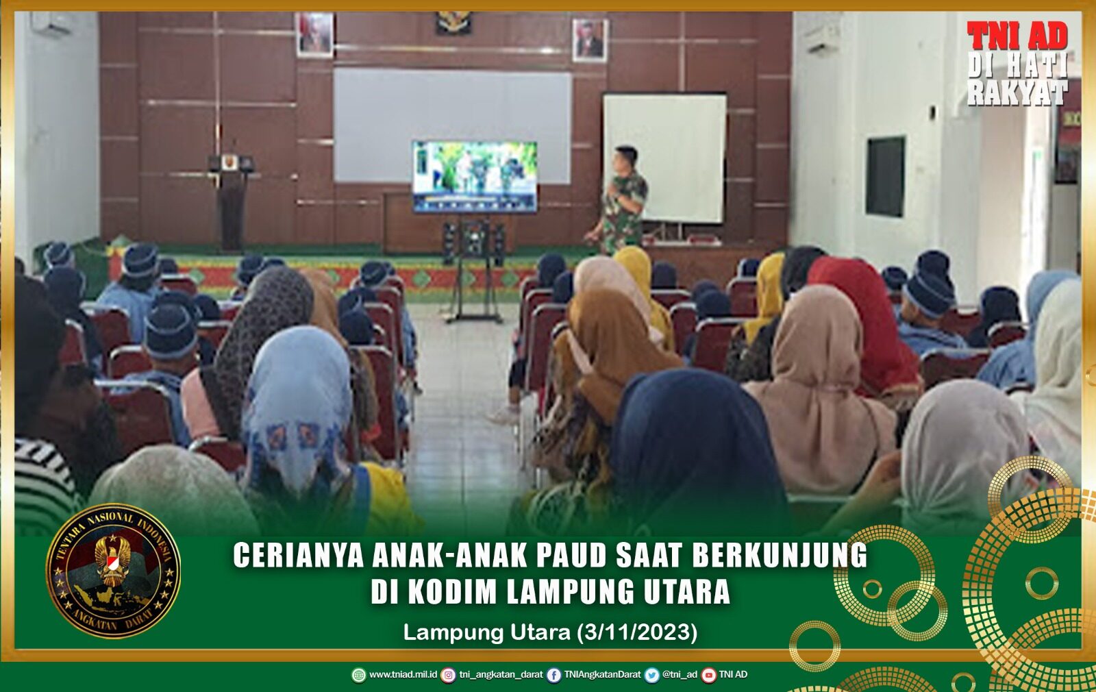 Cerianya Anak-anak PAUD Saat Berkunjung di Kodim Lampung Utara