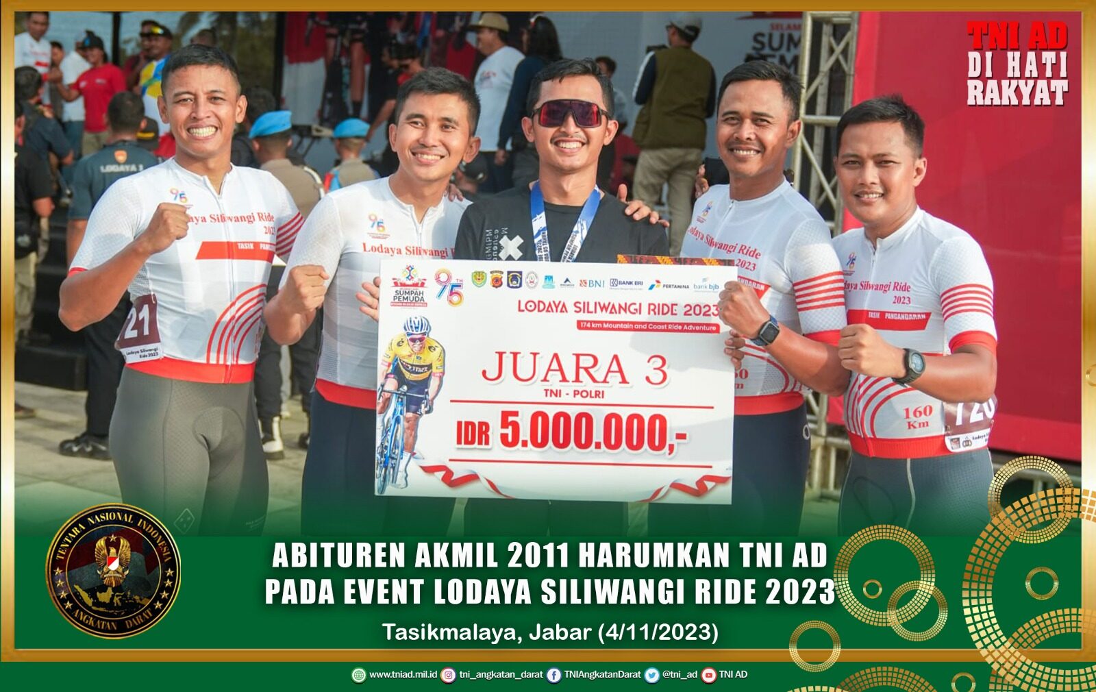 Abituren Akmil 2011 Harumkan TNI AD Pada Event Lodaya Siliwangi Ride 2023