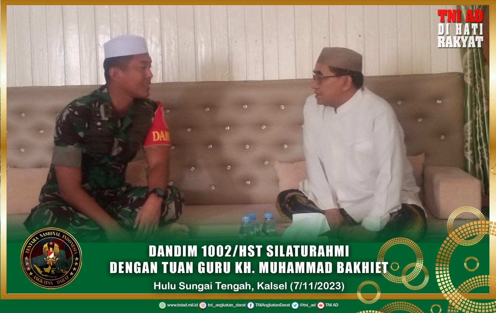 Dandim 1002/HST Silaturahmi Dengan Tuan Guru KH. Muhammad Bakhiet