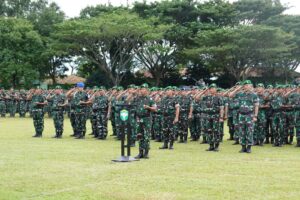 Pangdam IM Ikuti Apel Gelar Kesiapan Pam Pemilu 2024 TNI AD TA. 2023 Tersebar, Secara Virtual Dengan Kasad