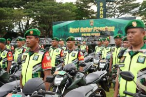 Pangdam IM Ikuti Apel Gelar Kesiapan Pam Pemilu 2024 TNI AD TA. 2023 Tersebar, Secara Virtual Dengan Kasad