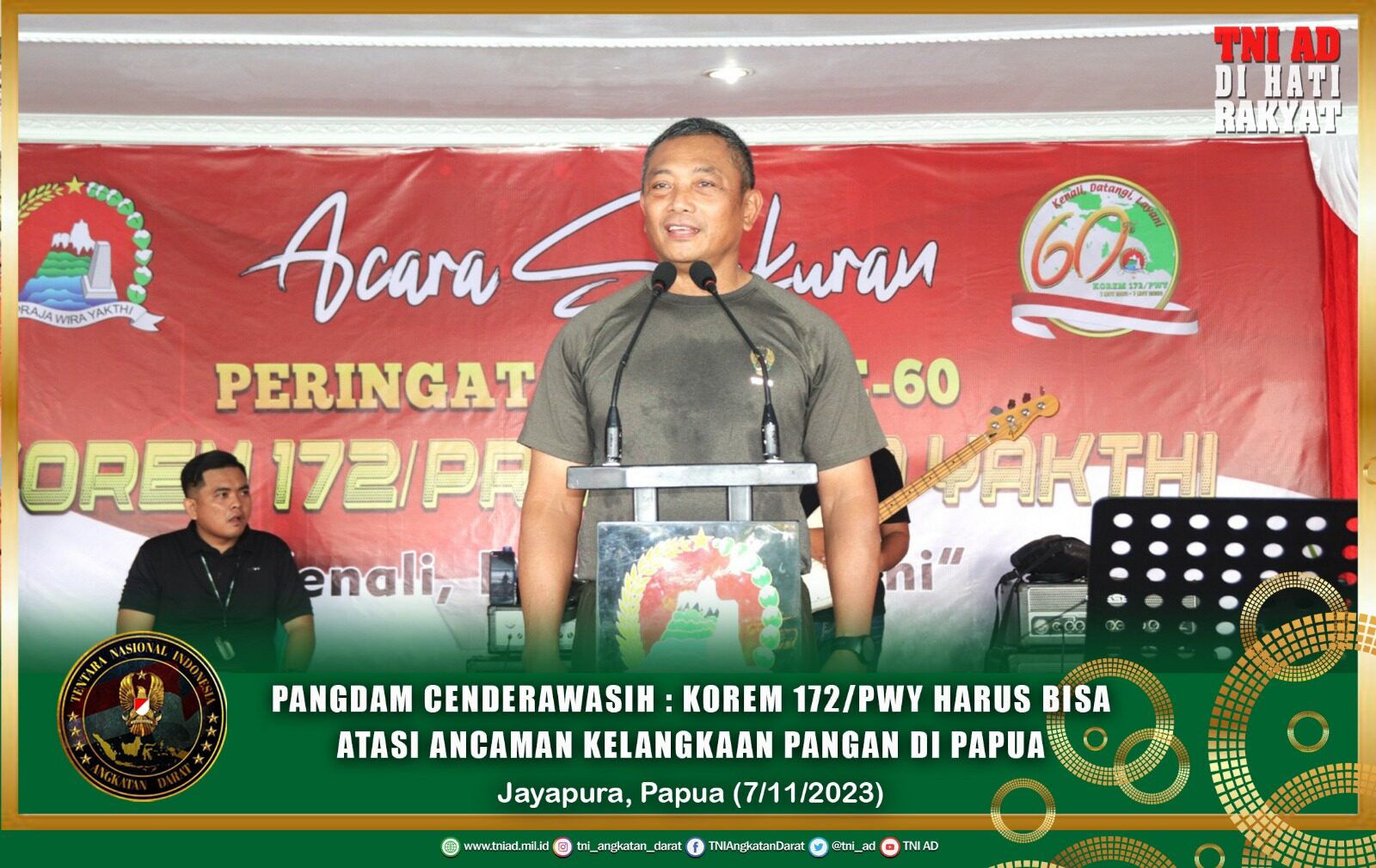 Pangdam Cenderawasih : Korem 172/PWY Harus Bisa Atasi Ancaman Kelangkaan Pangan di Papua