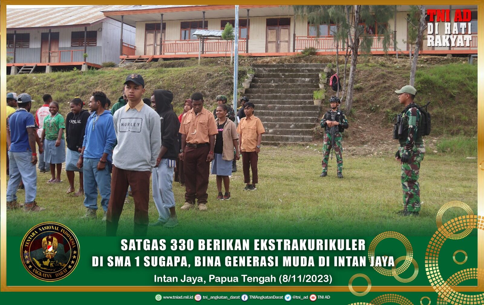 Satgas 330 Berikan Ekstrakurikuler di SMA 1 Sugapa, Bina Generasi Muda di Intan Jaya