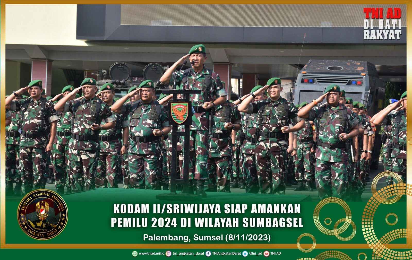 Kodam II/Sriwijaya Siap Amankan Pemilu 2024 Di Wilayah Sumbagsel