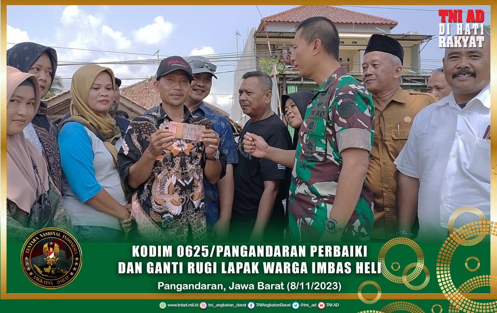 Kodim 0625/Pangandaran Perbaiki dan Ganti Rugi Lapak Warga Imbas Heli