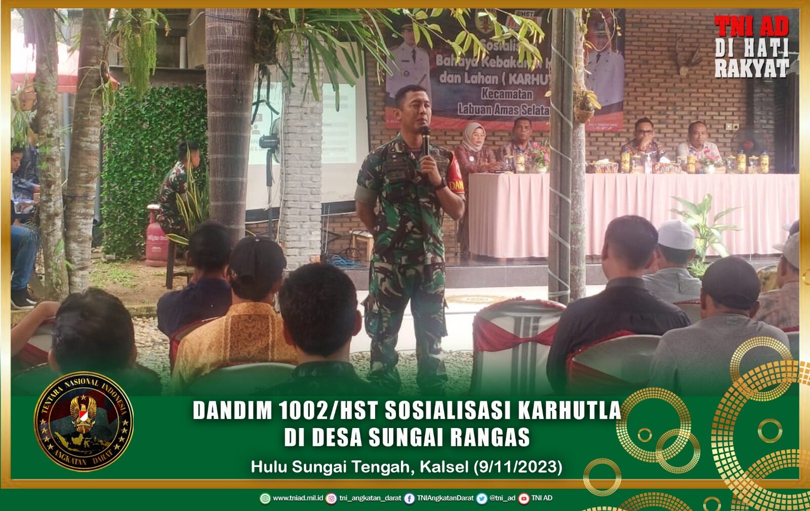 Dandim 1002/HST Sosialisasi Karhutla Di Desa Sungai Rangas