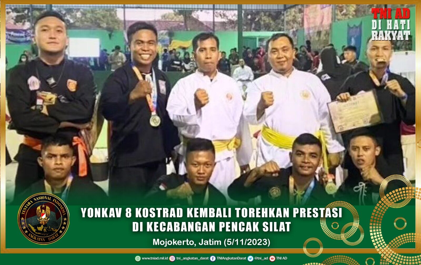 Yonkav 8 Kostrad kembali Torehkan Prestasi di Kecabangan Pencak Silat