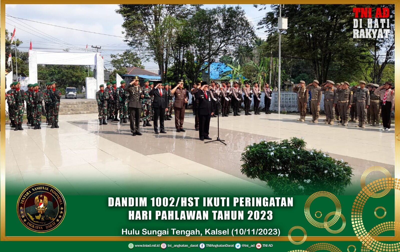 Dandim 1002/HST Ikuti Peringatan Hari Pahlawan Tahun 2023