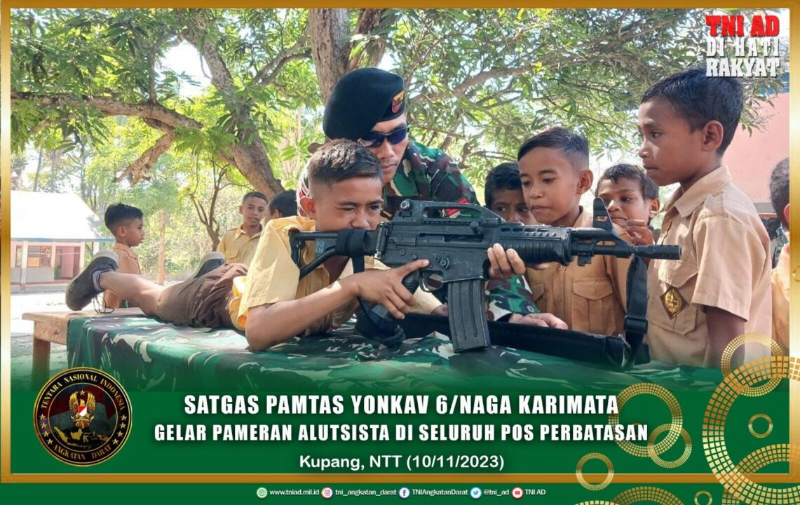 Rayakan Hari Pahlawan, Satgas Pamtas Yonkav 6/Naga Karimata Gelar Pameran Alutsista Di Seluruh Pos Perbatasan