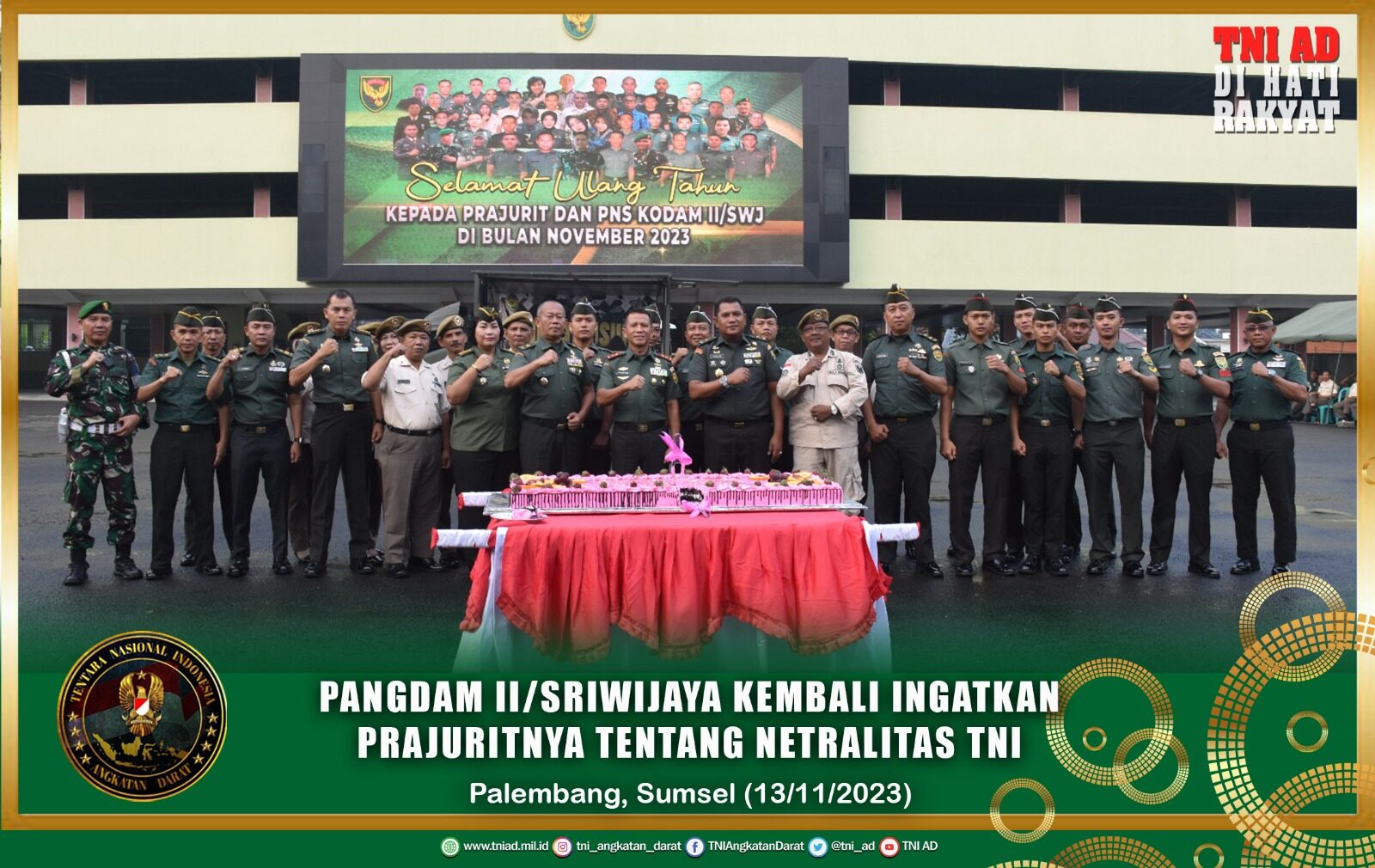 Pangdam II/Sriwijaya Kembali Ingatkan Prajuritnya Tentang Netralitas TNI