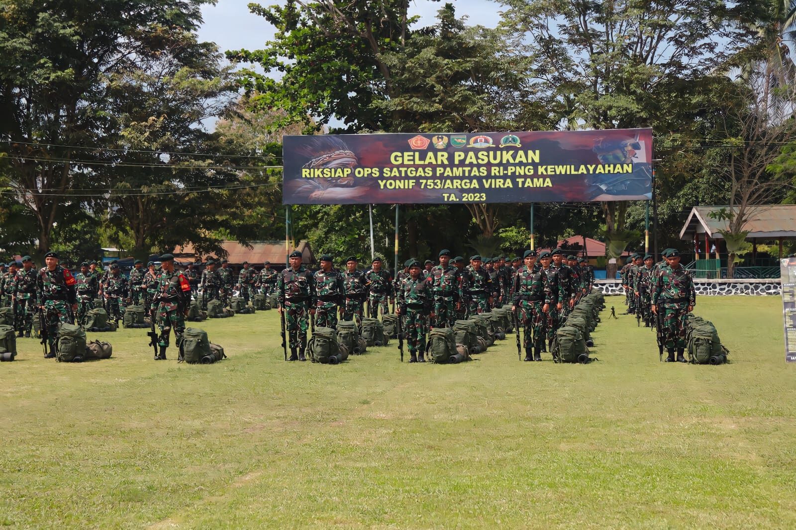 Kesiapan, Kemanunggalan dan Netralitas TNI Warnai Pemeriksaan Kesiapan Operasi Satgas Yonif 753/AVT
