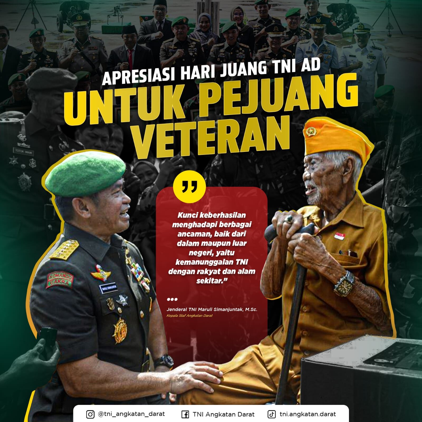 Apresiasi Hari Juang TNI AD Untuk Pejuang Veteran