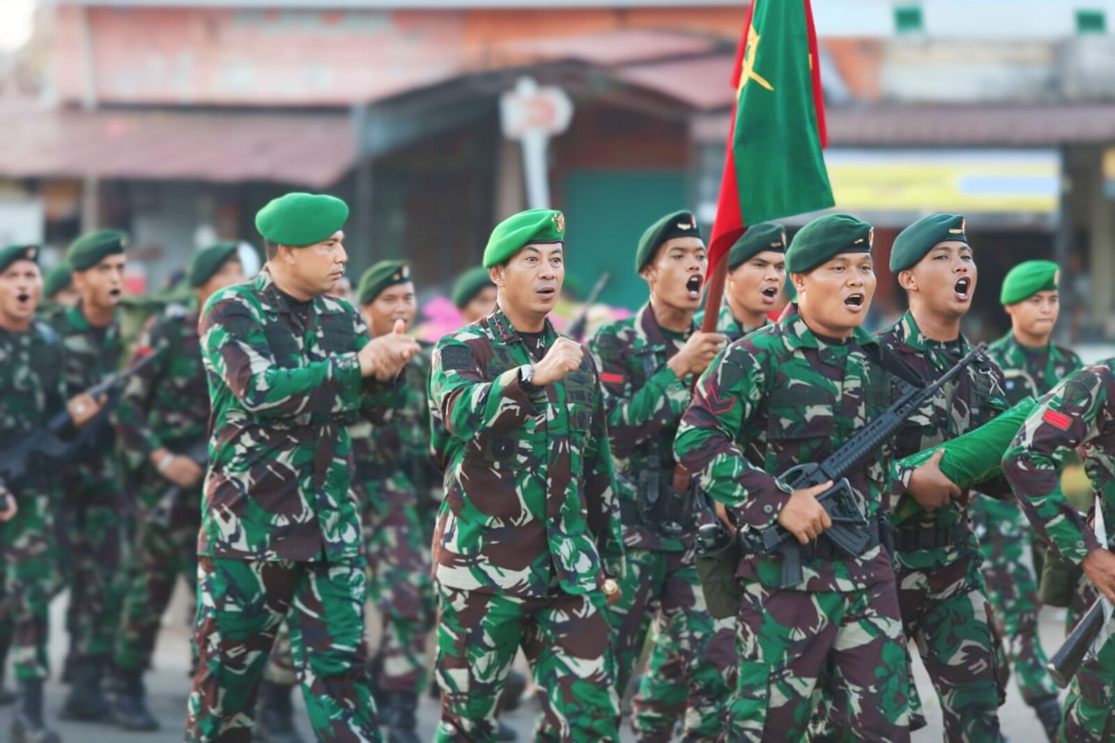 Gelorakan Hari Juang Infanteri Ke - 75, Pangdam IM Ikuti Gerak Jalan Peleton Beranting YWP Jaya Bersama Prajurit