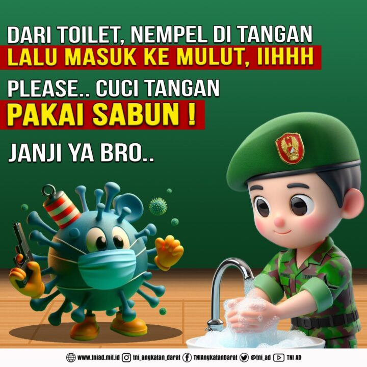 Ayo, biasakan diri untuk selalu mencuci tangan pakai sabun dalam kesehariannya.