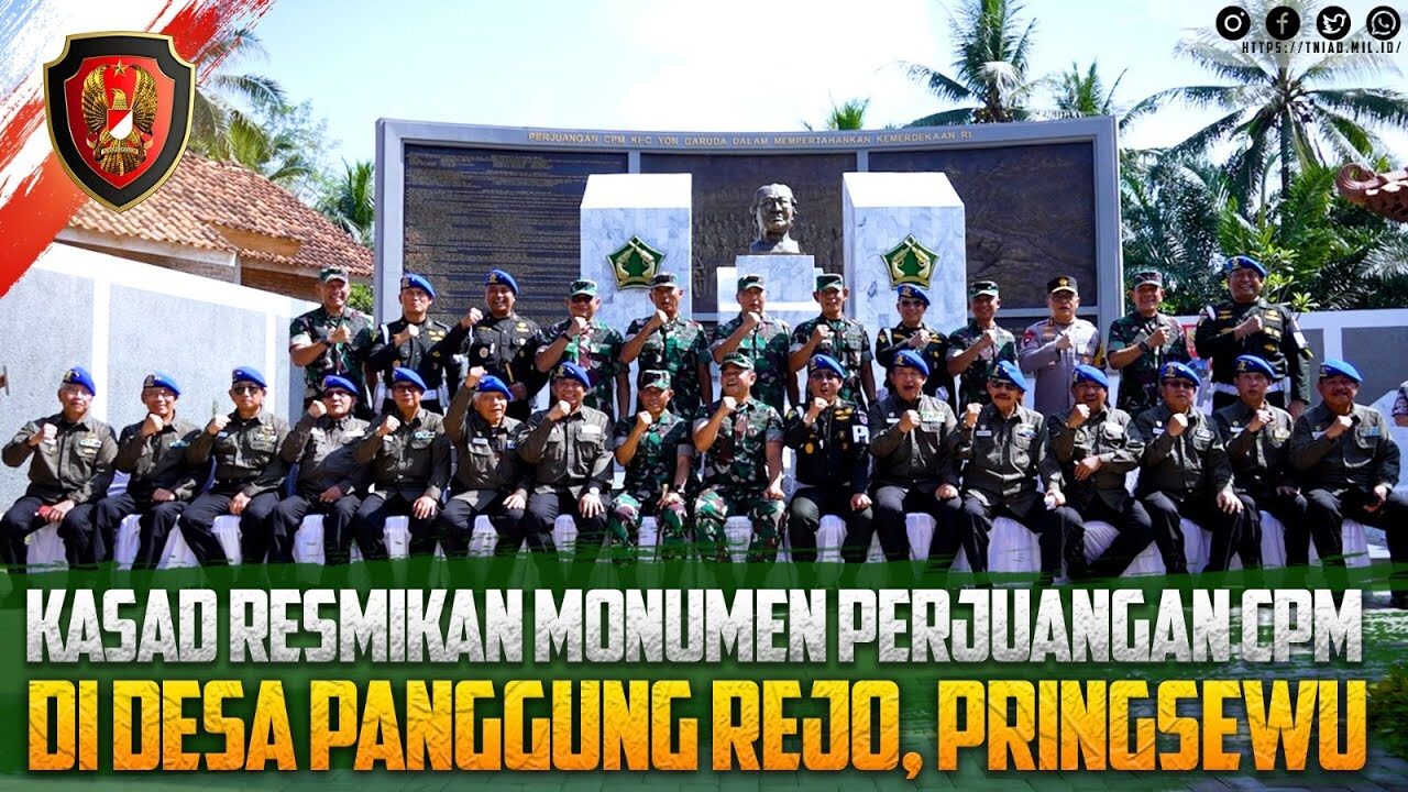 Kasad Resmikan Monumen Perjuangan CPM di Desa Panggung Rejo, Pringsewu