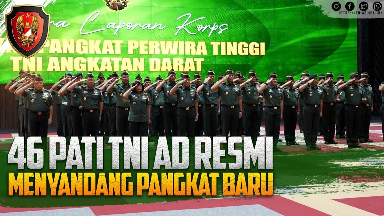 46 PATI TNI AD Resmi Menyandang Pangkat Baru