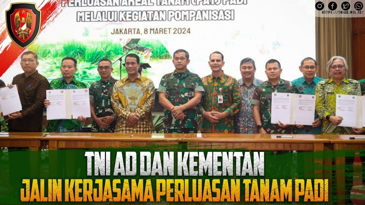 TNI AD dan Kementan Jalin Kerjasama Perluasan Tanam Padi