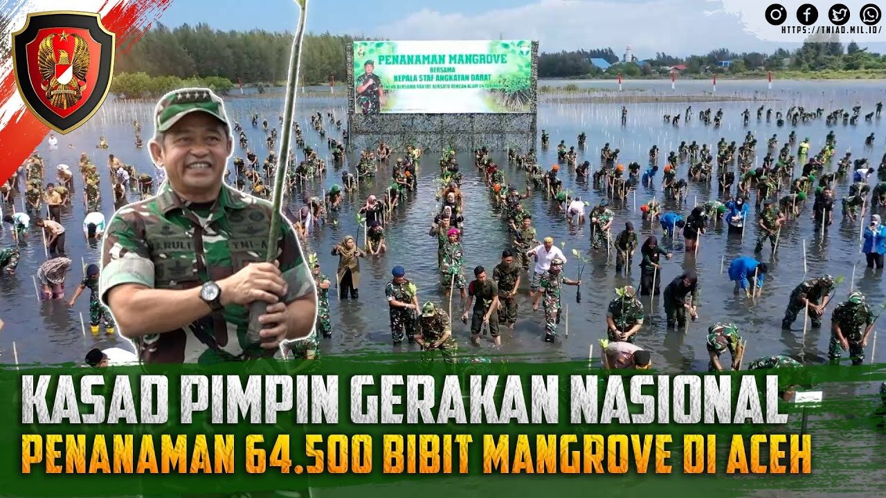 Kasad Pimpin Gerakan Nasional Penanaman 64.500 Bibit Mangrove di Aceh