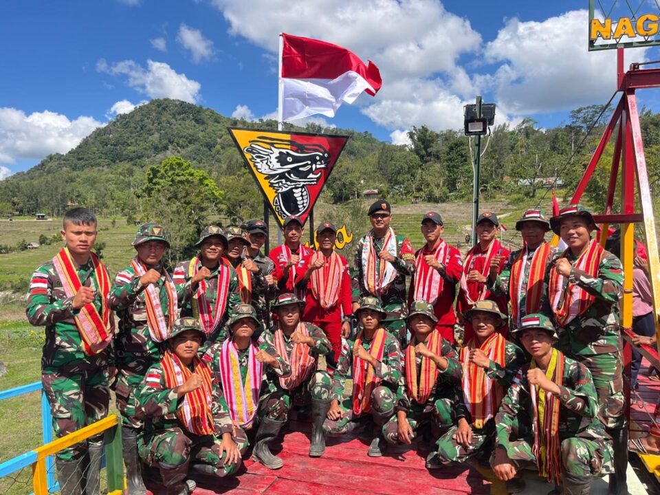 Sambut HUT ke-79 RI, Jembatan “Jenaka” Jadi Kado Perpisahan Satgas Yonkav 6/Naga Karimata