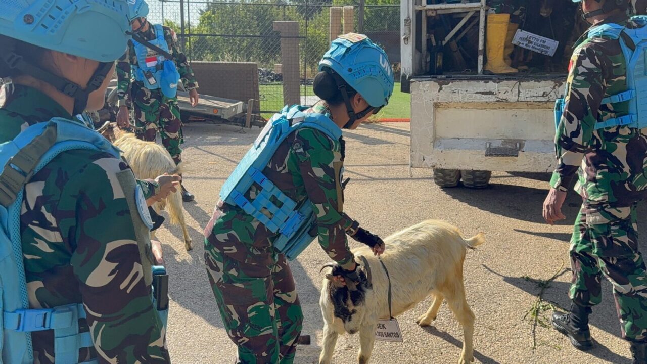 Garuda Berkurban, Indobatt Bagikan 100 Hewan Kurban untuk Masyarakat Lebanon Selatan