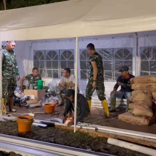 TNI AD dan Pemda Percepat Pembangunan Huntara Pascabencana di Palembayan