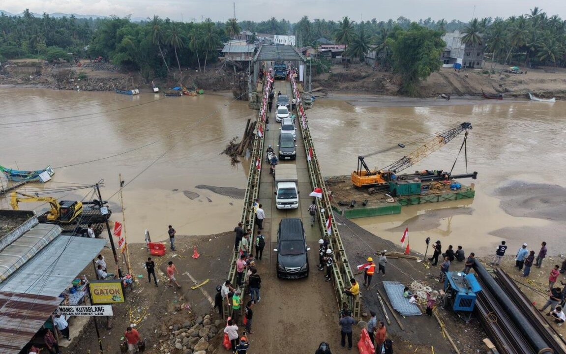 Jembatan Bailey Kutablang Rampung, Jalur Nasional Medan-Banda Aceh Kembali Normal