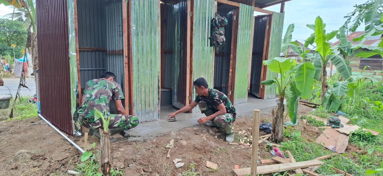 Hadirkan Sarana Sanitasi, Satgas Gulbencal Kodam I/BB Rampungkan 4 Unit MCK di Desa Aek Horsik