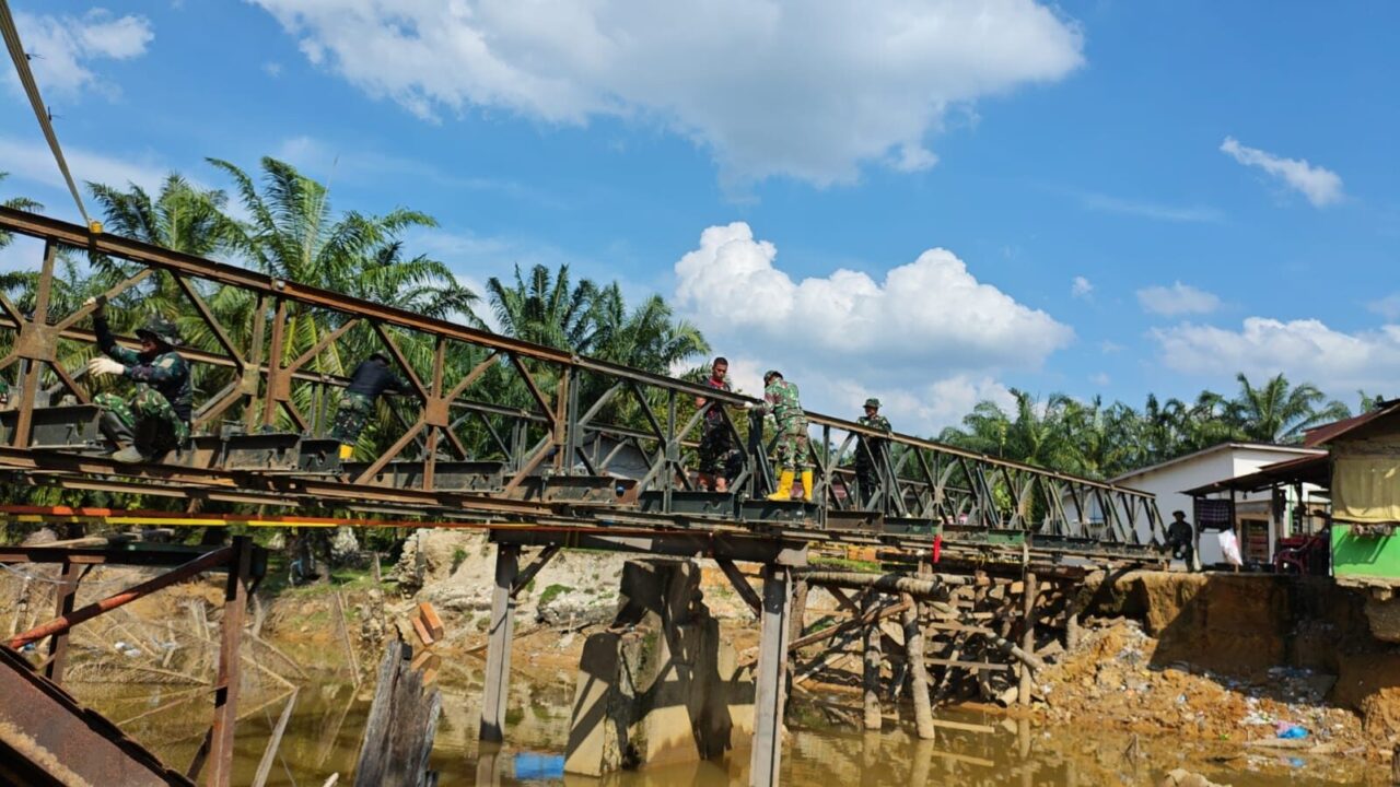 Jembatan Bailey Besilam-Banjaran Raya Rampung, Akses Warga Langkat Kembali Tersambung