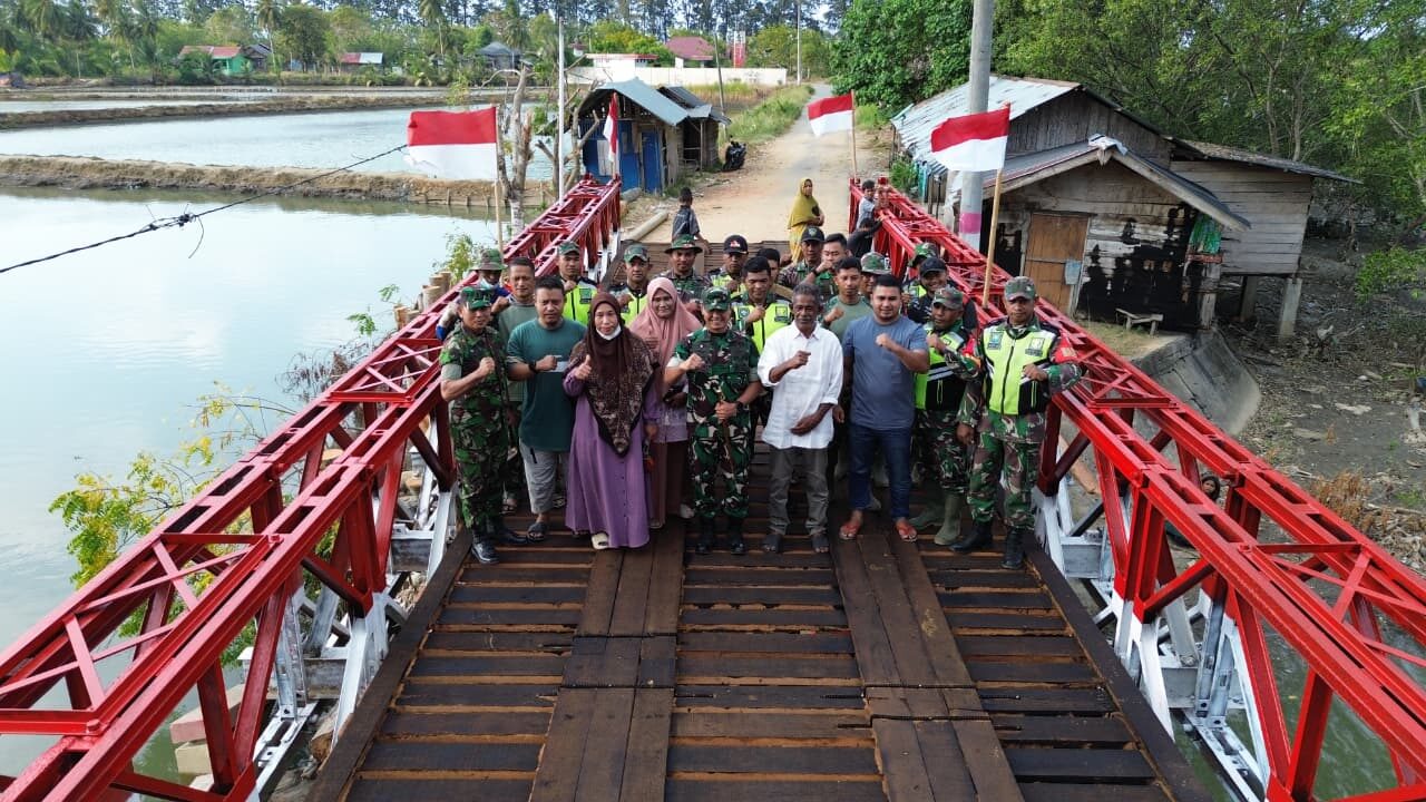 Hadir Pulihkan Harapan Warga Bireuen, TNI AD Rampungkan Pembangunan Jembatan Bailey