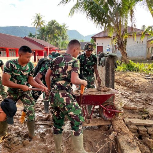 TNI Pulihkan Sekolah Pascabanjir, SDN 155680 Bonalumban Kini Kembali Fungsional
