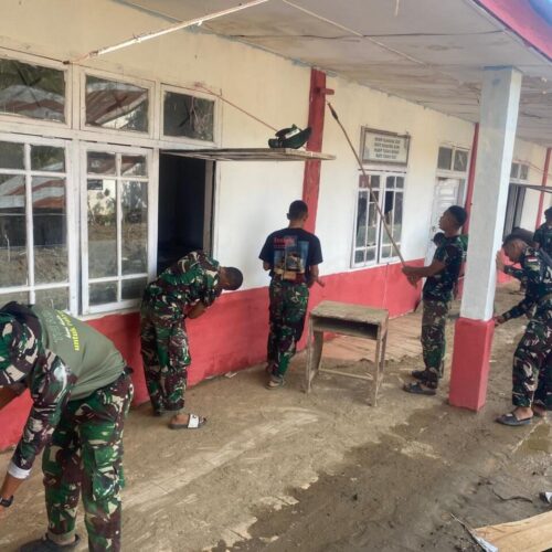 TNI Percepat Rehabilitasi SMPN 26 Takengon, Progres Capai 45 Persen