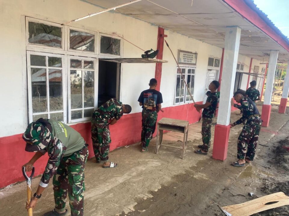 TNI Percepat Rehabilitasi SMPN 26 Takengon, Progres Capai 45 Persen