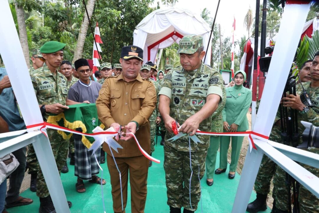 Kasad Resmikan Jembatan Garuda di Lhokseumawe Dan Launching 200 Titik Jembatan Garuda