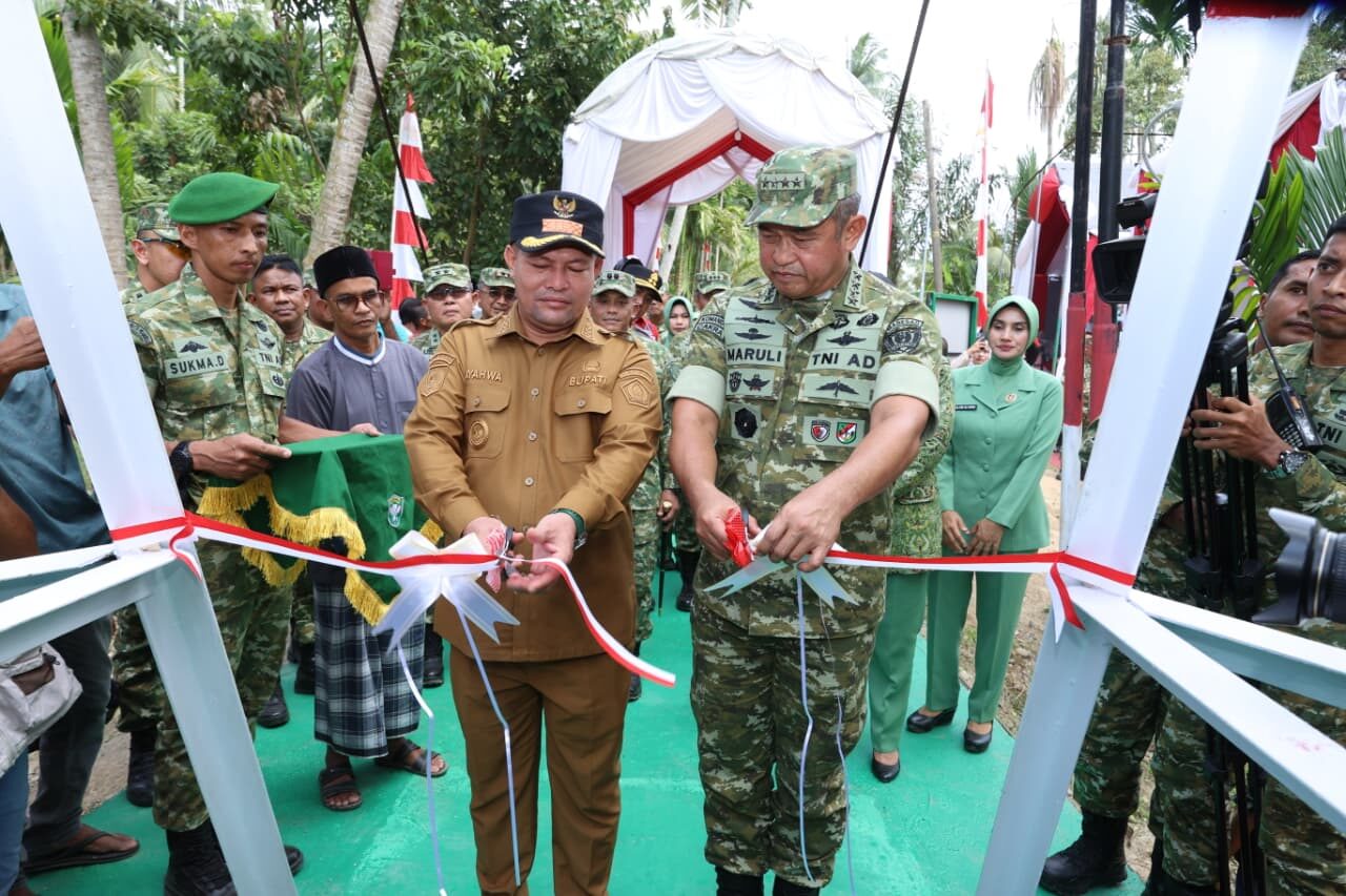 Kasad Resmikan Jembatan Garuda di Lhokseumawe Dan Launching 200 Titik Jembatan Garuda